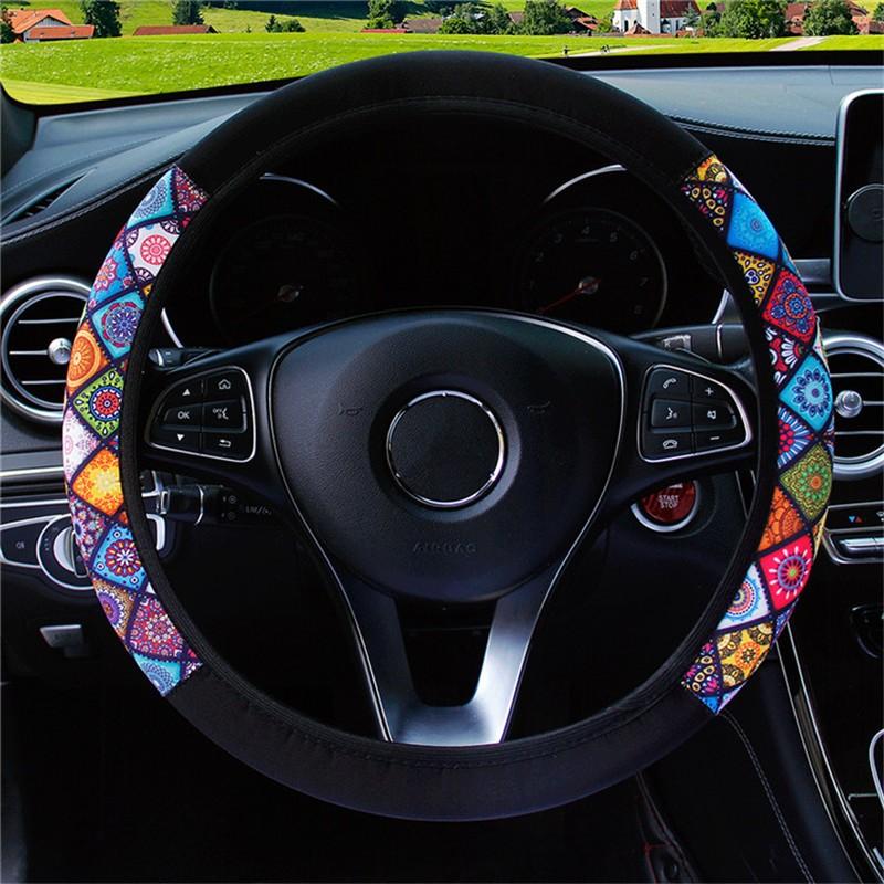 38cm Elastic Car Steering Wheel Cover Ethnic Style Print Anti-slip Car Styling Car Steering-wheel Cover Car Interior
38cm Elastic Car Steering Wheel Cover Ethnic Style Print Anti-slip Car Styling Car Steering-wheel Cover Car Interior