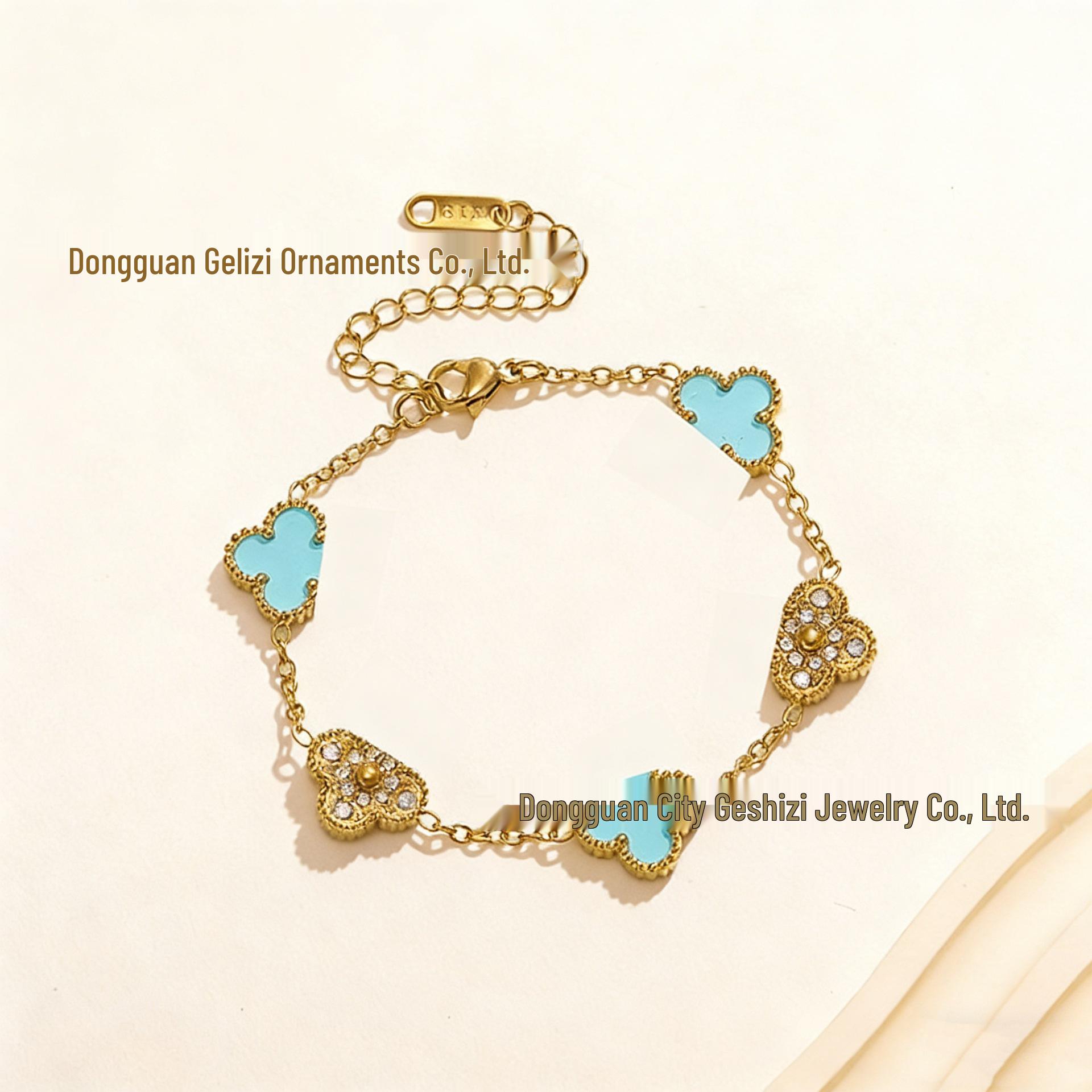 Elegant European & American Style Diamond Clover Bracelet Set: Stainless Steel, Two Diamonds, Three Shells, Five-Petal Flower Design 9mm Silver
Elegant European & American Style Diamond Clover Bracelet Set: Stainless Steel, Two Diamonds, Three Shells, Five-Petal Flower Design 9mm Silver