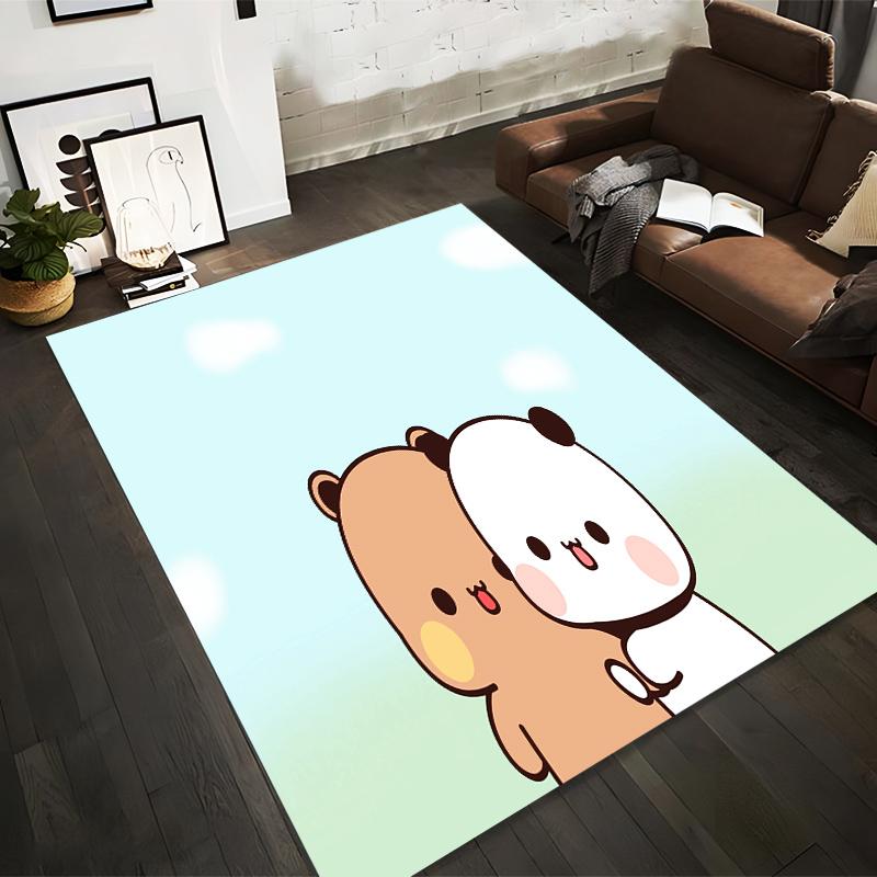 Cute Cartoon Panda and Bear Hugging with Sky and Grass Background Carpet Design Suitable for use as an anti-slip1 for room bedroom sofas 40x60cm( 15x23in )
Cute Cartoon Panda and Bear Hugging with Sky and Grass Background Carpet Design Suitable for use as an anti-slip1 for room bedroom sofas 40x60cm( 15x23in )