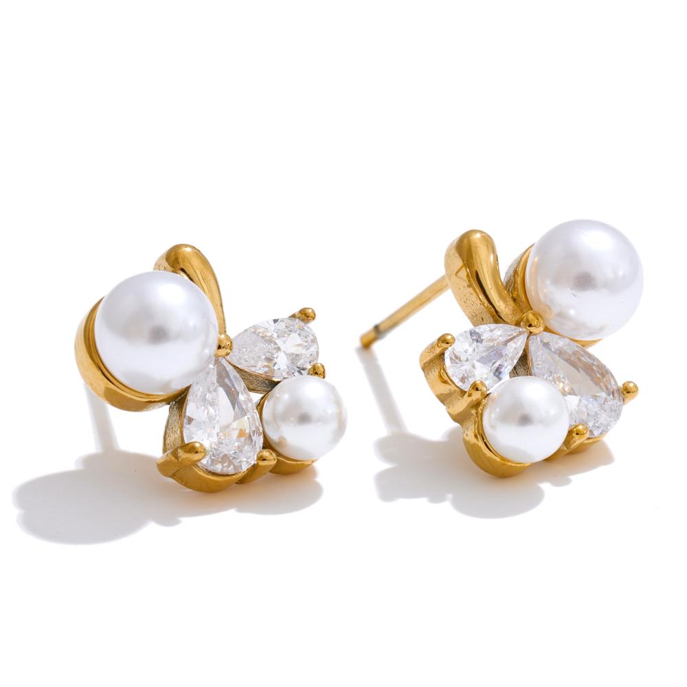 Yhpup Smooth Pearl Bling Cubic Zirconia Flower Delicate Stud Earrings Tarnish Resistant Stainless Steel Chic Sweet Jewelry Gift
Yhpup Smooth Pearl Bling Cubic Zirconia Flower Delicate Stud Earrings Tarnish Resistant Stainless Steel Chic Sweet Jewelry Gift