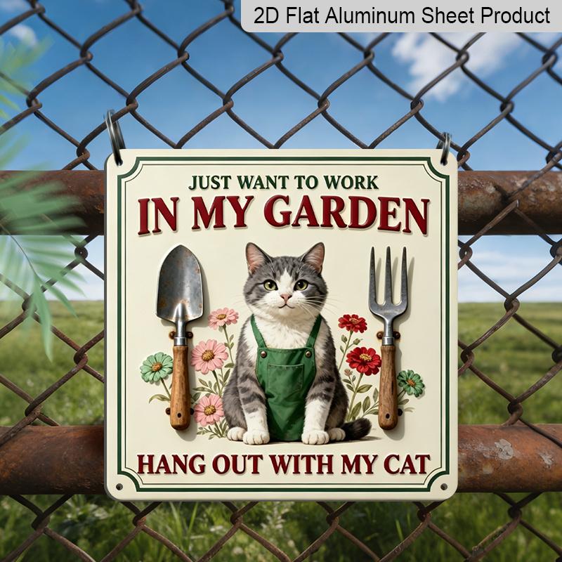 2D Flat - 1pc, Vintage Metal Aluminum Decorative Sign, Cat Gardening Humor Theme, Retro Wall Decor, Home Decoration Suitable for Porches, Garden 20*20cm
2D Flat - 1pc, Vintage Metal Aluminum Decorative Sign, Cat Gardening Humor Theme, Retro Wall Decor, Home Decoration Suitable for Porches, Garden 20*20cm