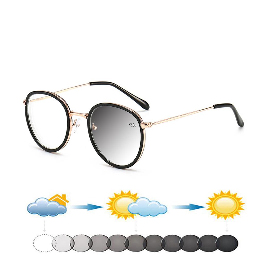 Delicate Hinges Round Frame Ultra-light Oversized Comfortable Photochromic Reading Glasses +0.75 To +4
Delicate Hinges Round Frame Ultra-light Oversized Comfortable Photochromic Reading Glasses +0.75 To +4