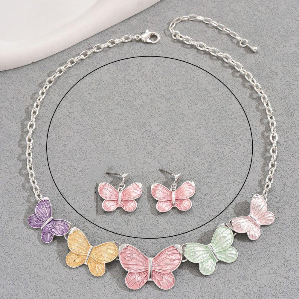 Dopamine Drip Oil Necklace Earring Set Butterfly Irregular Necklace Enamel Clavicle Chain Daily Style2
Dopamine Drip Oil Necklace Earring Set Butterfly Irregular Necklace Enamel Clavicle Chain Daily Style2