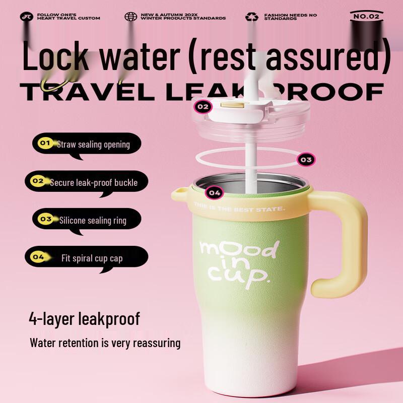 WUWU 1300ml Ceramic Lined Thermos Mug with Handle & Straw
WUWU 1300ml Ceramic Lined Thermos Mug with Handle & Straw