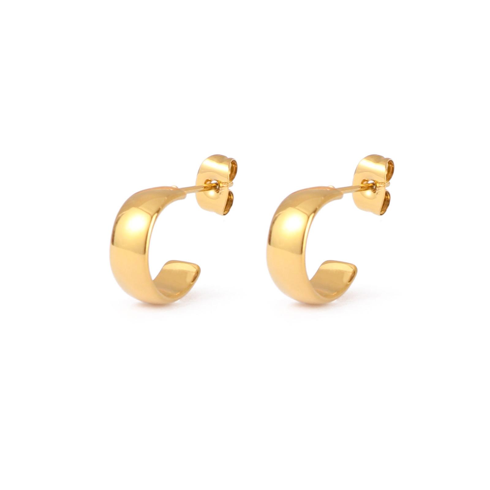 Серьги-гвоздики с широким позолоченным покрытием в форме буквы С, такие же глянцевые мини-серьги
Серьги-гвоздики с широким позолоченным покрытием в форме буквы С, такие же глянцевые мини-серьги