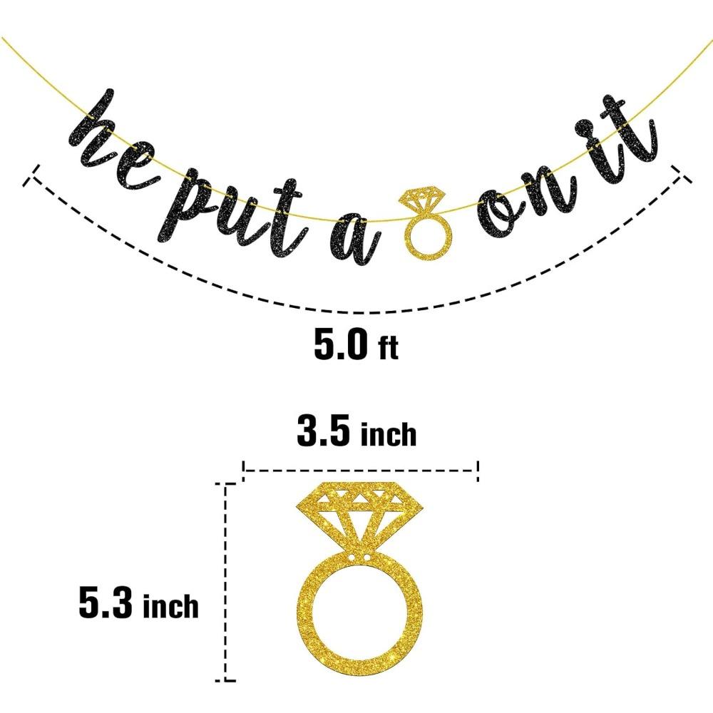 He Put A Ring on It Banner, Black Glitter Engagement Sign, Wedding Decoration, Bachelorette Party Supplies
He Put A Ring on It Banner, Black Glitter Engagement Sign, Wedding Decoration, Bachelorette Party Supplies