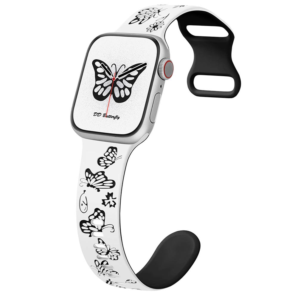 For Apple Watch Series 10 42mm/9 8 7 41mm/SE (2023) SE (2022) SE 6 5 4 40mm/3 2 1 38mm Silicone Strap Dual Color Watchband White+Pink
For Apple Watch Series 10 42mm/9 8 7 41mm/SE (2023) SE (2022) SE 6 5 4 40mm/3 2 1 38mm Silicone Strap Dual Color Watchband White+Pink
