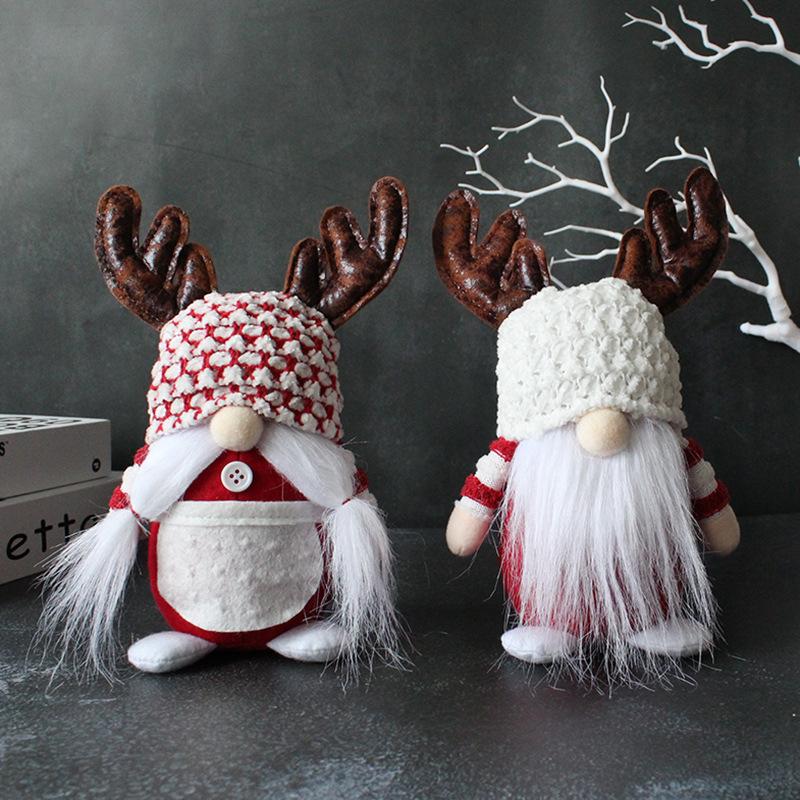 Christmas Faceless Doll Ornament Antlers Old Man Doll White Bearded Dwarf Standing Doll Window Decoration
Christmas Faceless Doll Ornament Antlers Old Man Doll White Bearded Dwarf Standing Doll Window Decoration