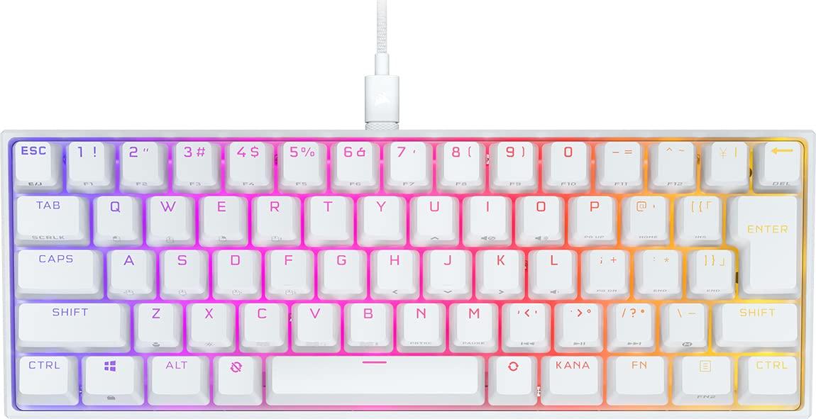 CORSAIR K65 RGB MINI Механічна ігрова клавіатура з перемикачем Cherry MX Біла японська розкладка 60% USB-A CH-9194114-JP білий
CORSAIR K65 RGB MINI Механічна ігрова клавіатура з перемикачем Cherry MX Біла японська розкладка 60% USB-A CH-9194114-JP білий