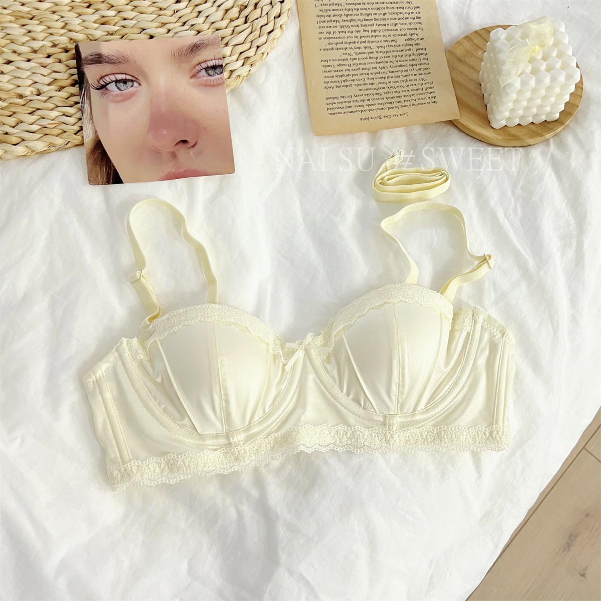 Girl Spring and Summer Sexy Silk Face Small Breast Gathers Half Cup To Use Breast Without Underwire To Support Underwear 32/70AB шампанского
Girl Spring and Summer Sexy Silk Face Small Breast Gathers Half Cup To Use Breast Without Underwire To Support Underwear 32/70AB шампанского