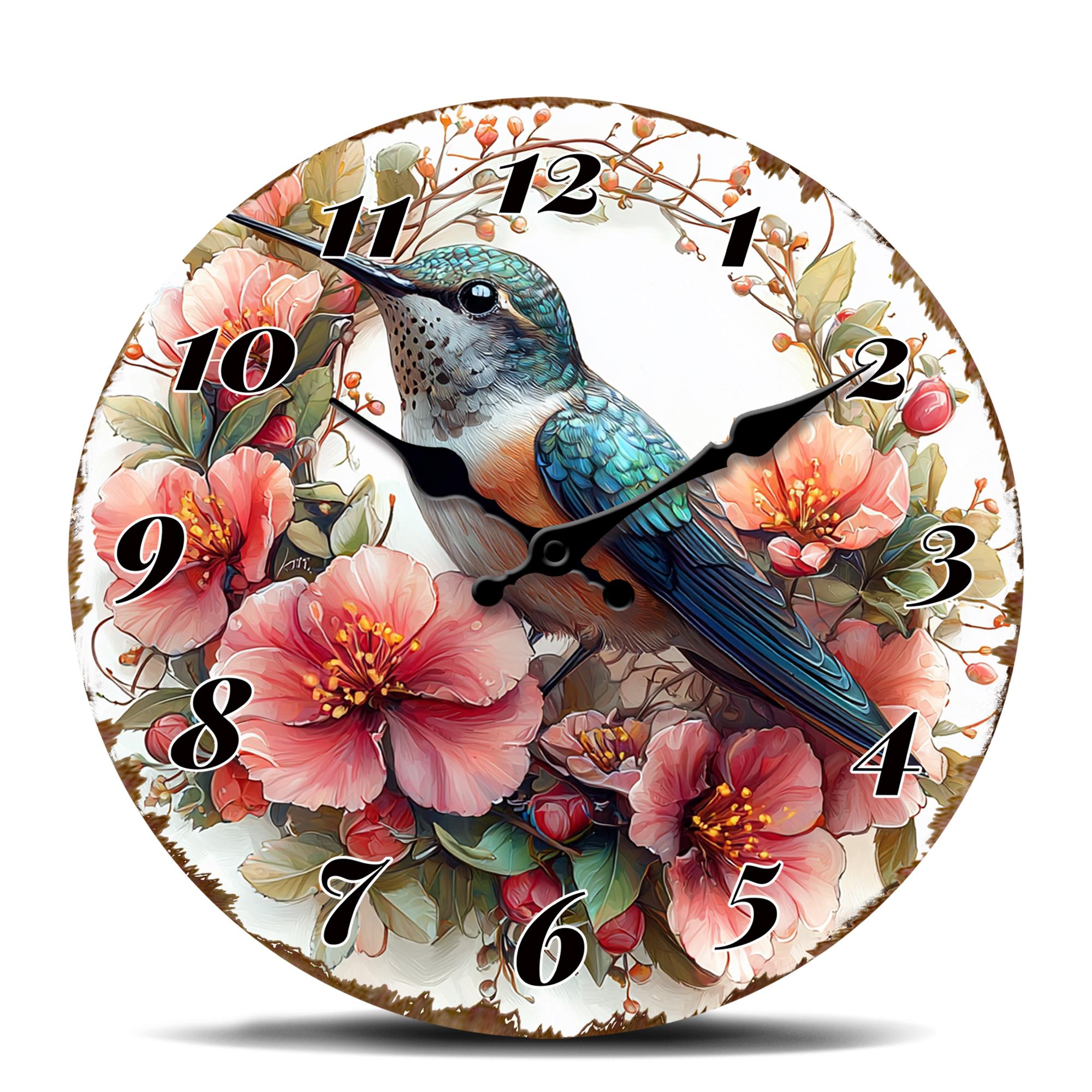 Hummingbird on Pink Flowers Wall Clock, Nature Bird Themed Round Clock, Delicate Decorative Timepiece for Garden Lover Living Ro 10 inch
Hummingbird on Pink Flowers Wall Clock, Nature Bird Themed Round Clock, Delicate Decorative Timepiece for Garden Lover Living Ro 10 inch