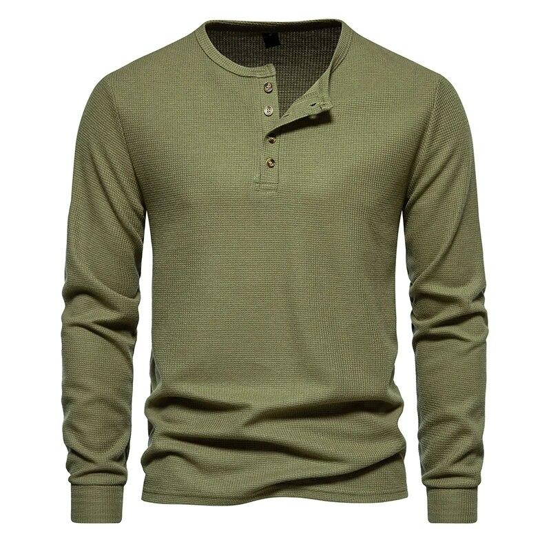 Вафельна футболка Henley Чоловічі з довгим рукавом Базові дихаючі чоловічі футболки Нові осінні повсякденні однотонні футболки на ґудзиках XXL армія зелений колір
Вафельна футболка Henley Чоловічі з довгим рукавом Базові дихаючі чоловічі футболки Нові осінні повсякденні однотонні футболки на ґудзиках XXL армія зелений колір