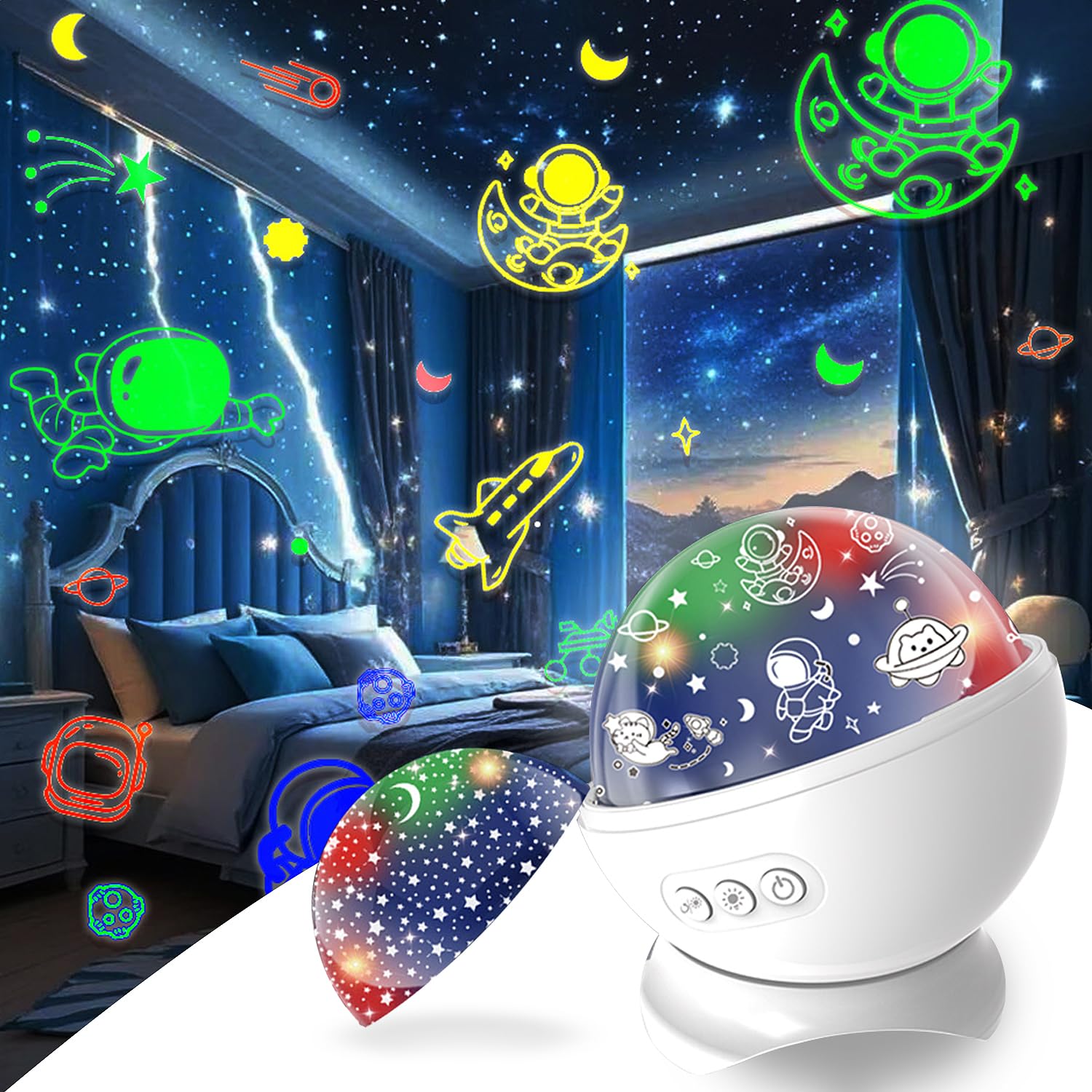 Stynxro Planetarium Home Star Projector Lamp Night Light Rotation LED Planetarium Lighting for Kids Indoor Star Moon Projector Bedside Lamp Holiday
Stynxro Planetarium Home Star Projector Lamp Night Light Rotation LED Planetarium Lighting for Kids Indoor Star Moon Projector Bedside Lamp Holiday