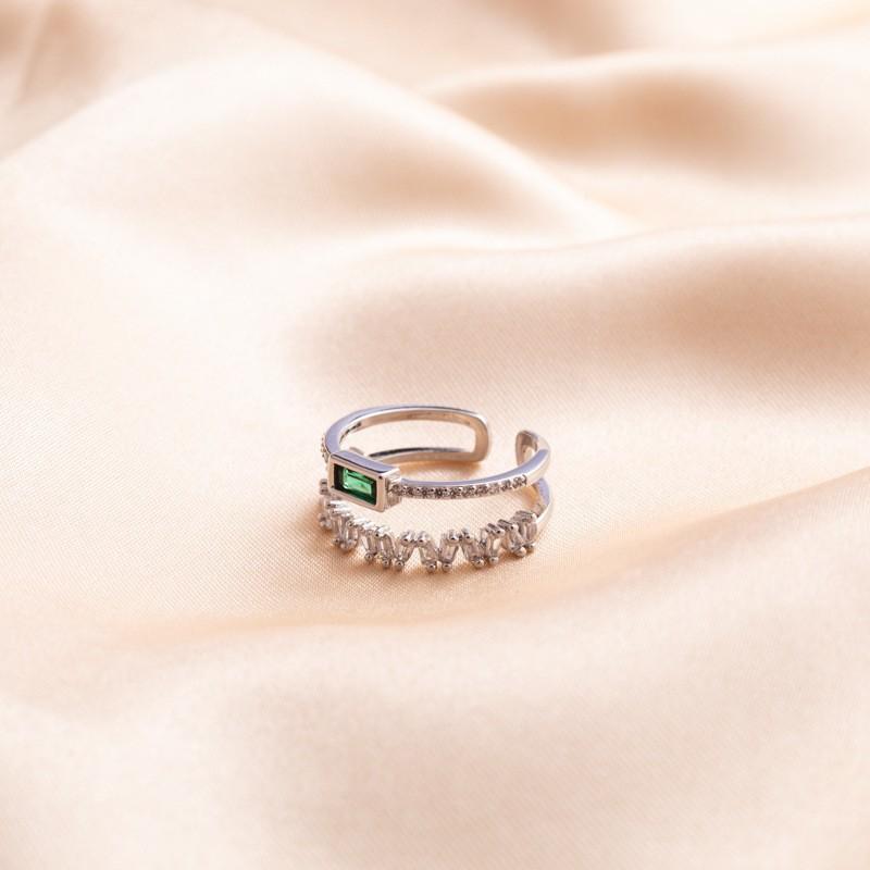 Vintage Malachite Green Diamond Double Ring Femininity Trendy Opening Adjustable Index Finger Ring
Vintage Malachite Green Diamond Double Ring Femininity Trendy Opening Adjustable Index Finger Ring