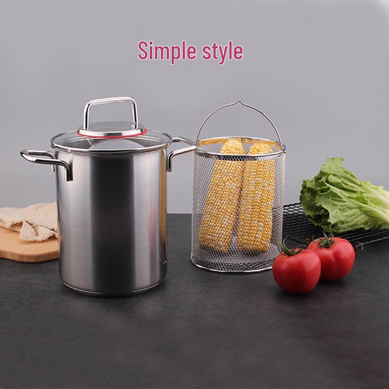 304 Stainless Steel Induction-Compatible Deep Fryer & Stock Pot for Asparagus and Braised Meat 16 cm Diameter
304 Stainless Steel Induction-Compatible Deep Fryer & Stock Pot for Asparagus and Braised Meat 16 cm Diameter