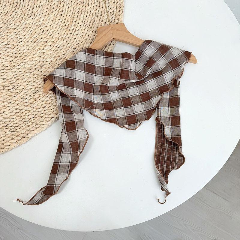 British pure cotton retro plaid triangular scarf fashionable outfit small shawl headscarf neck protection scarf 35x110cm
British pure cotton retro plaid triangular scarf fashionable outfit small shawl headscarf neck protection scarf 35x110cm
