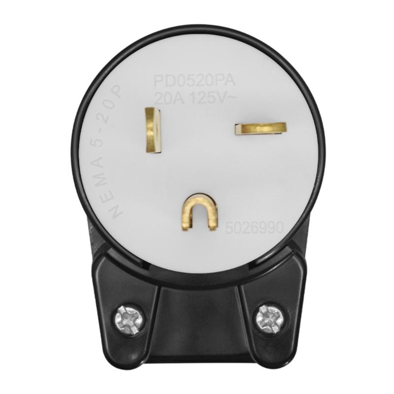 Nema 5 - 20P plug 20A 125V 90 degree Swivels Plug 20A 125V T Blade Connectors for Electrical Wiring Projects 1
Nema 5 - 20P plug 20A 125V 90 degree Swivels Plug 20A 125V T Blade Connectors for Electrical Wiring Projects 1