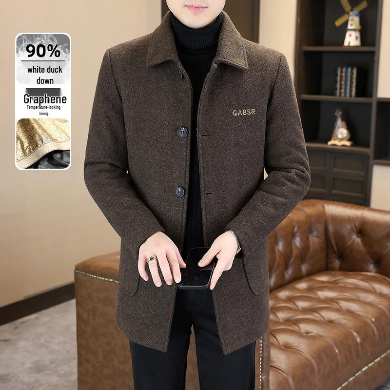 Winter Black Gold Men s Woolen Coat with 90% White Duck Down L кавовий
Winter Black Gold Men s Woolen Coat with 90% White Duck Down L кавовий