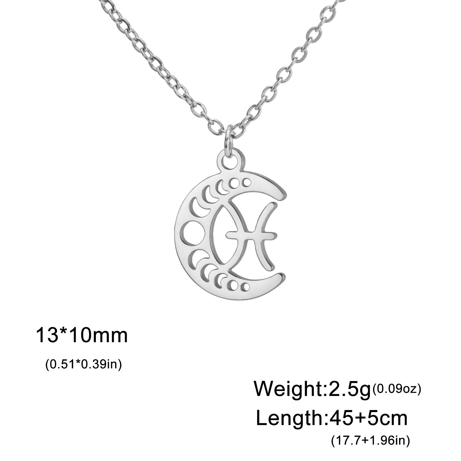 LIKGREAT Celtic Moon 12 Star Zodiac Sign Necklace Stainless Steel 12 Constellation Pendant Choker Crescent Jewelry Birthday Gift Steel Color
LIKGREAT Celtic Moon 12 Star Zodiac Sign Necklace Stainless Steel 12 Constellation Pendant Choker Crescent Jewelry Birthday Gift Steel Color