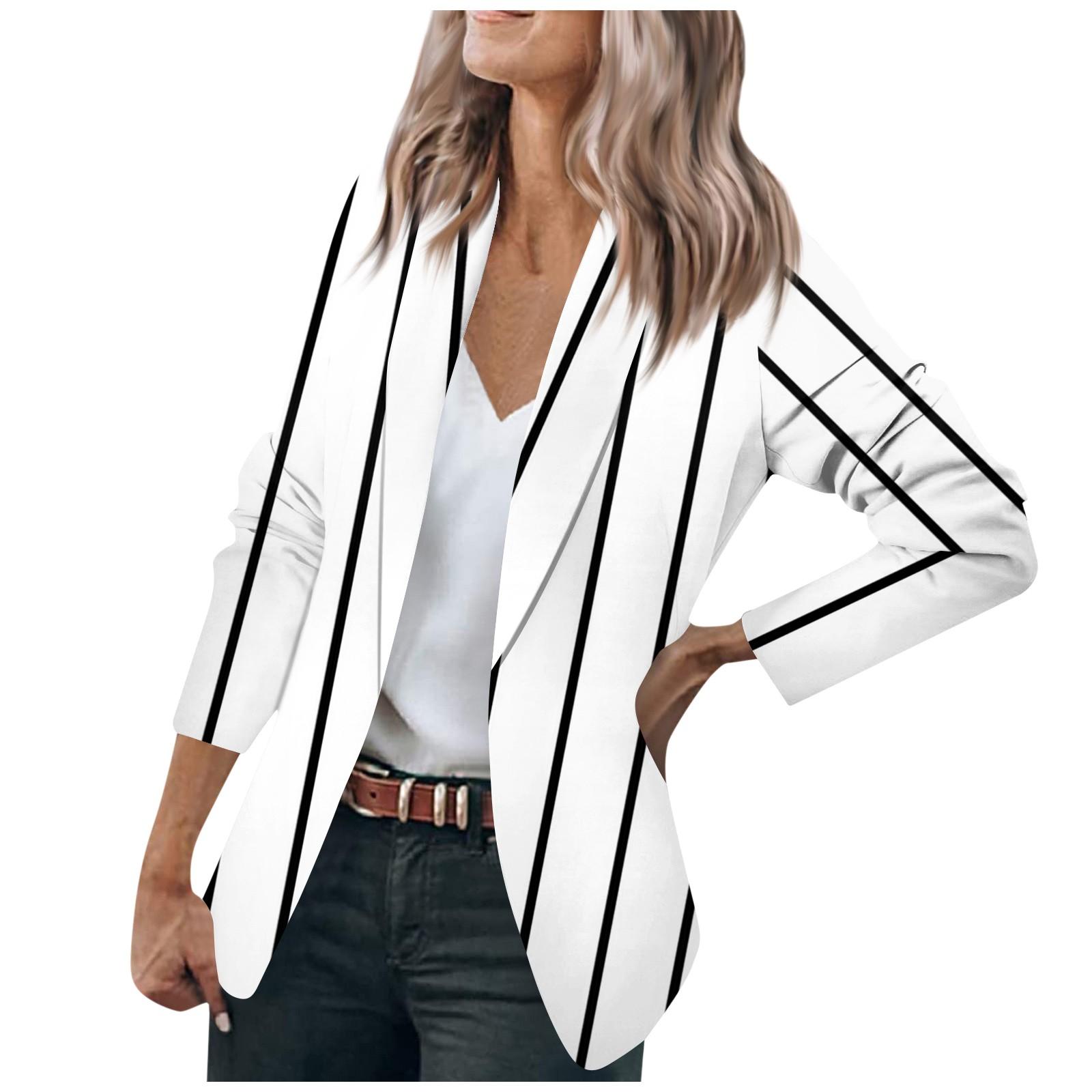 Женская куртка с длинным рукавом, кардиган с воротником в полоску и одной пуговицей, топ для бизнеса и отдыха XL белый
Женская куртка с длинным рукавом, кардиган с воротником в полоску и одной пуговицей, топ для бизнеса и отдыха XL белый