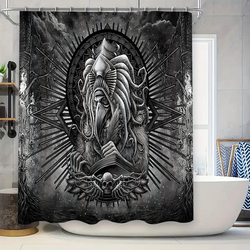 Gothic Horror Shower Curtain Dark Fantasy Tapestry Macabre Wall Hanging Spooky Home Decor Halloween Gothic Art Skull Pattern Bat W60H190(CM)-1 Pcs
Gothic Horror Shower Curtain Dark Fantasy Tapestry Macabre Wall Hanging Spooky Home Decor Halloween Gothic Art Skull Pattern Bat W60H190(CM)-1 Pcs