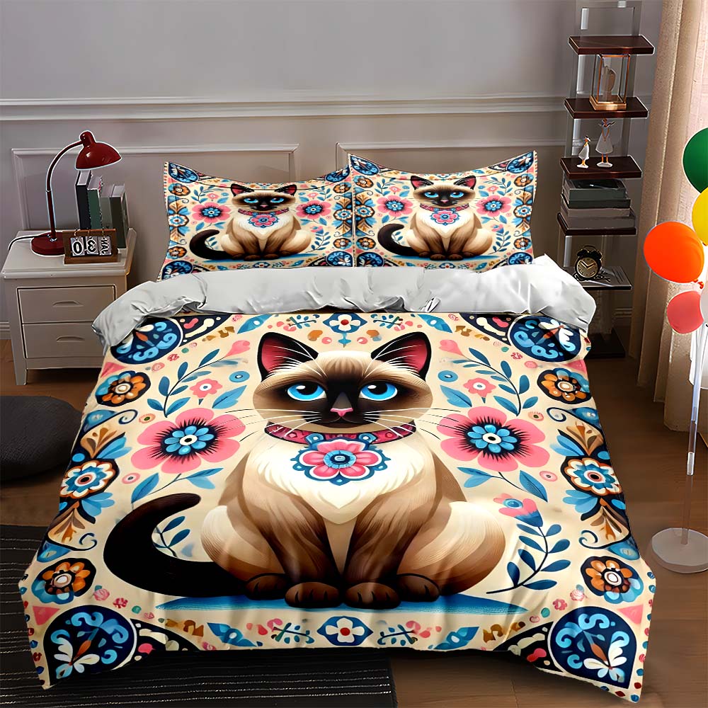 Cat floral design. Bedding Duvet cover sets Duvet covers Pillowcases gifts (1 * Duvet Cover 2 * Pillowcases, without duvet insert) 135x200cm
Cat floral design. Bedding Duvet cover sets Duvet covers Pillowcases gifts (1 * Duvet Cover 2 * Pillowcases, without duvet insert) 135x200cm