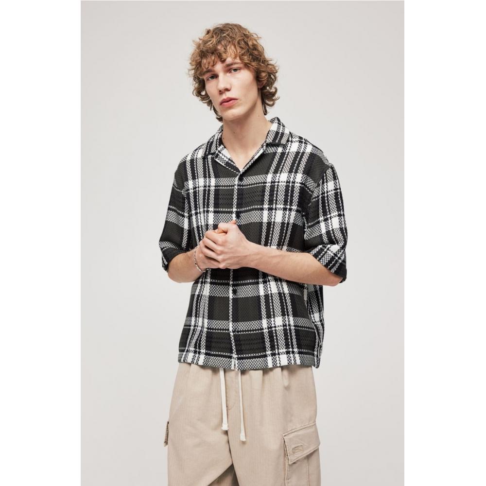 HM Свободная посадка текстурированной вязаной походной рубашки Коричневая клетка
HM Свободная посадка текстурированной вязаной походной рубашки Коричневая клетка