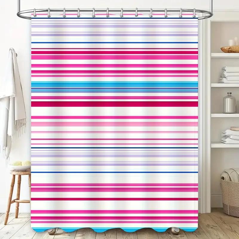 Modern Stripe Shower Curtain Pink Blue Colorful Bath Decor Waterproof Fabric Universal For Home Bathroom Decorati W60H190(CM)-1 Pcs
Modern Stripe Shower Curtain Pink Blue Colorful Bath Decor Waterproof Fabric Universal For Home Bathroom Decorati W60H190(CM)-1 Pcs
