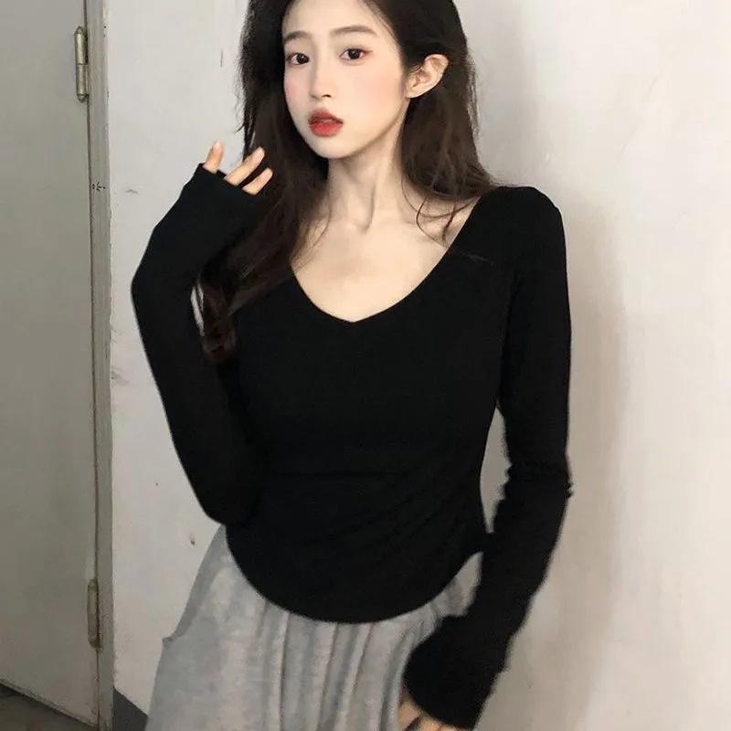 Pure lust hot girl white v-neck long-sleeved front shoulder T-shirt women s autumn slim-fit bottoming shirt super body top S белый
Pure lust hot girl white v-neck long-sleeved front shoulder T-shirt women s autumn slim-fit bottoming shirt super body top S белый