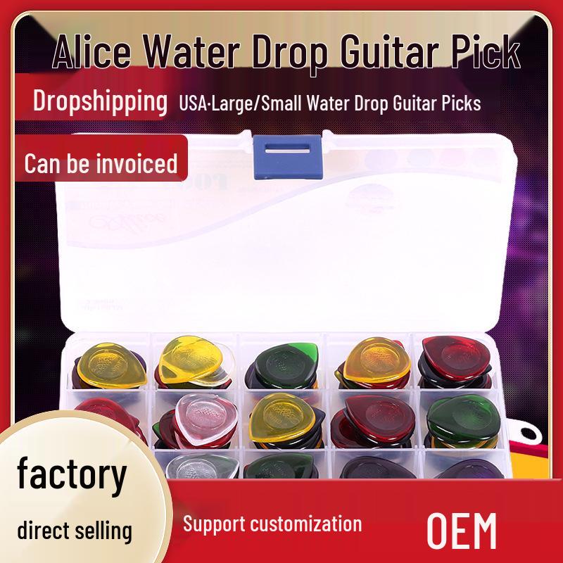 Alice Water Drop Electric Guitar Picks, Genuine Plectrum, Sizes 1.0, 2.0, 3.0, Bulk Set Small Water Drop 1.0mm
Alice Water Drop Electric Guitar Picks, Genuine Plectrum, Sizes 1.0, 2.0, 3.0, Bulk Set Small Water Drop 1.0mm