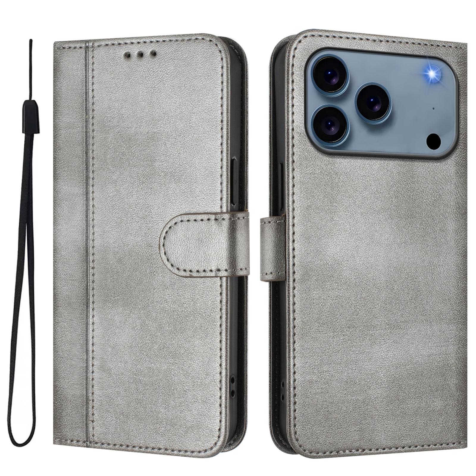 For iPhone 17 Pro Cases Wallet Stand Retro Texture Leather Phone Cover with Lanyard Grey
For iPhone 17 Pro Cases Wallet Stand Retro Texture Leather Phone Cover with Lanyard Grey