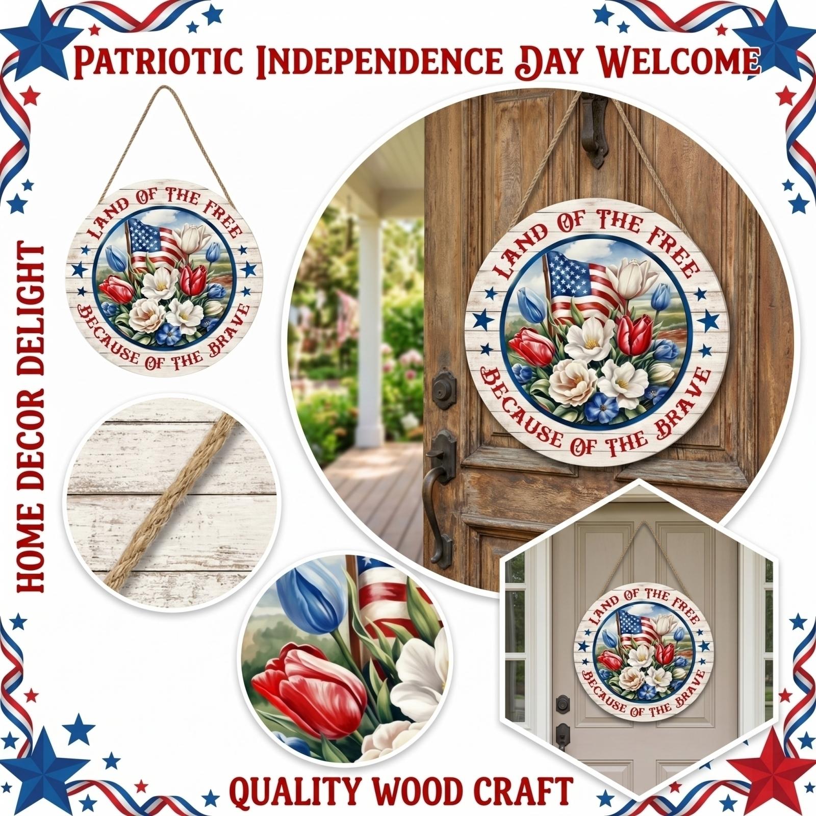 Rustic Wooden Hanging Sign Patriotic Wall Decor with Floral Design and Flag Motif for Seasonal Home Decoration Indoor Outdoor Display One Size
Rustic Wooden Hanging Sign Patriotic Wall Decor with Floral Design and Flag Motif for Seasonal Home Decoration Indoor Outdoor Display One Size