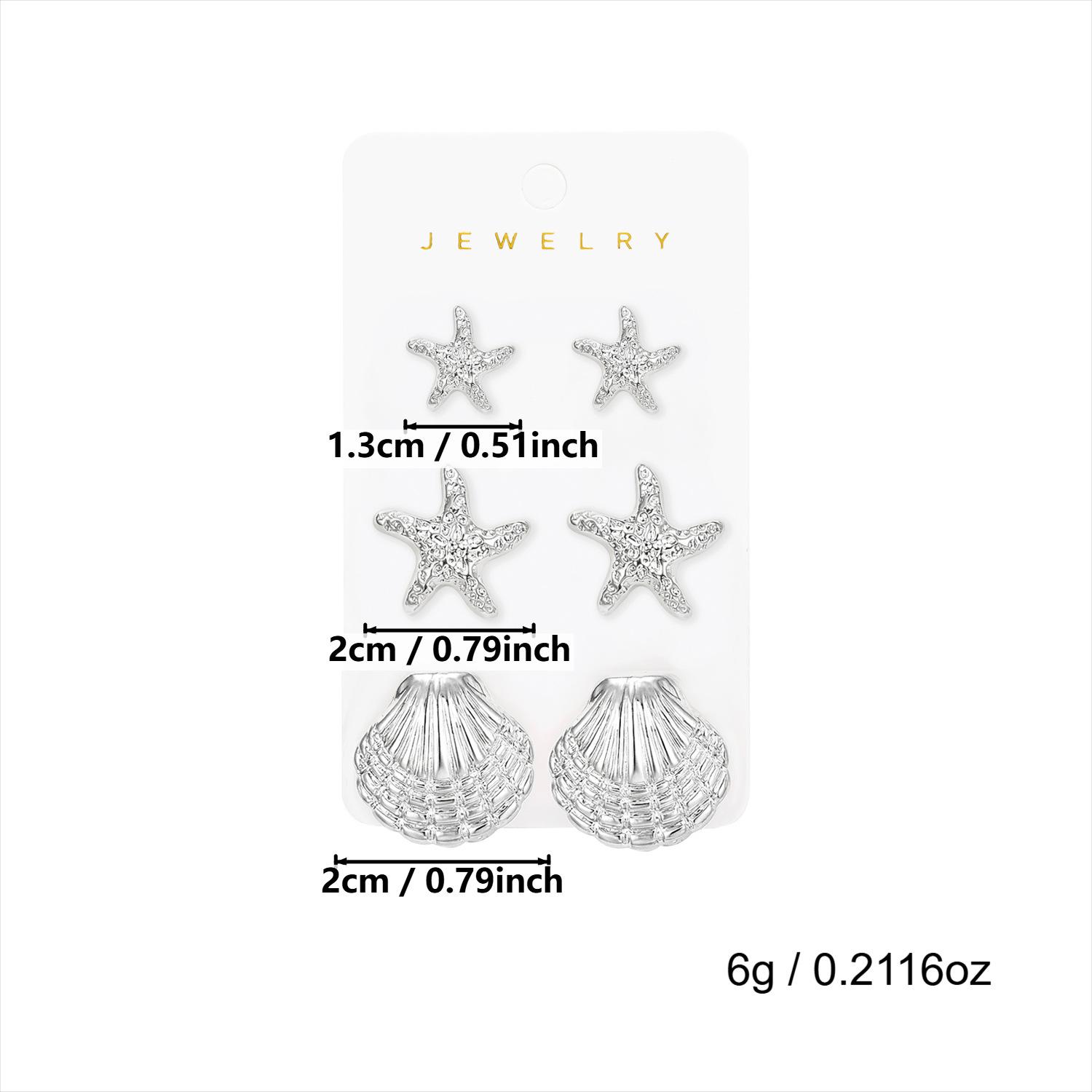 Women s Earring Set: High-end design, gold-colored, exaggerated shell and starfish earrings set for women
Women s Earring Set: High-end design, gold-colored, exaggerated shell and starfish earrings set for women