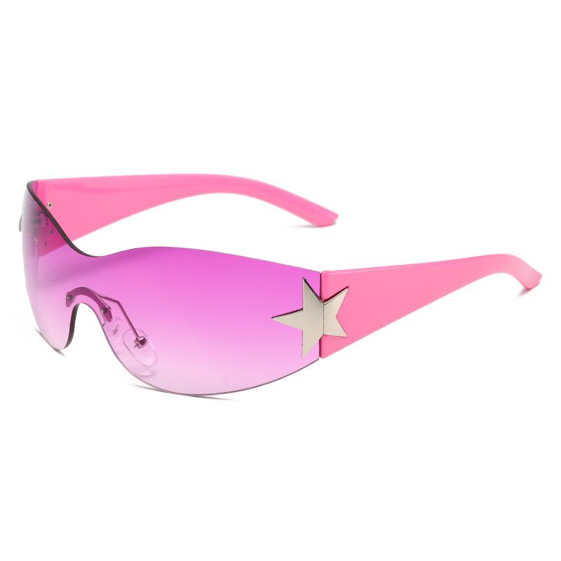 Trendy Frameless Sunglasses Star Decoration Integrated One-piece Sunglasses Sunshade and UV Resistant Sunglasses
Trendy Frameless Sunglasses Star Decoration Integrated One-piece Sunglasses Sunshade and UV Resistant Sunglasses