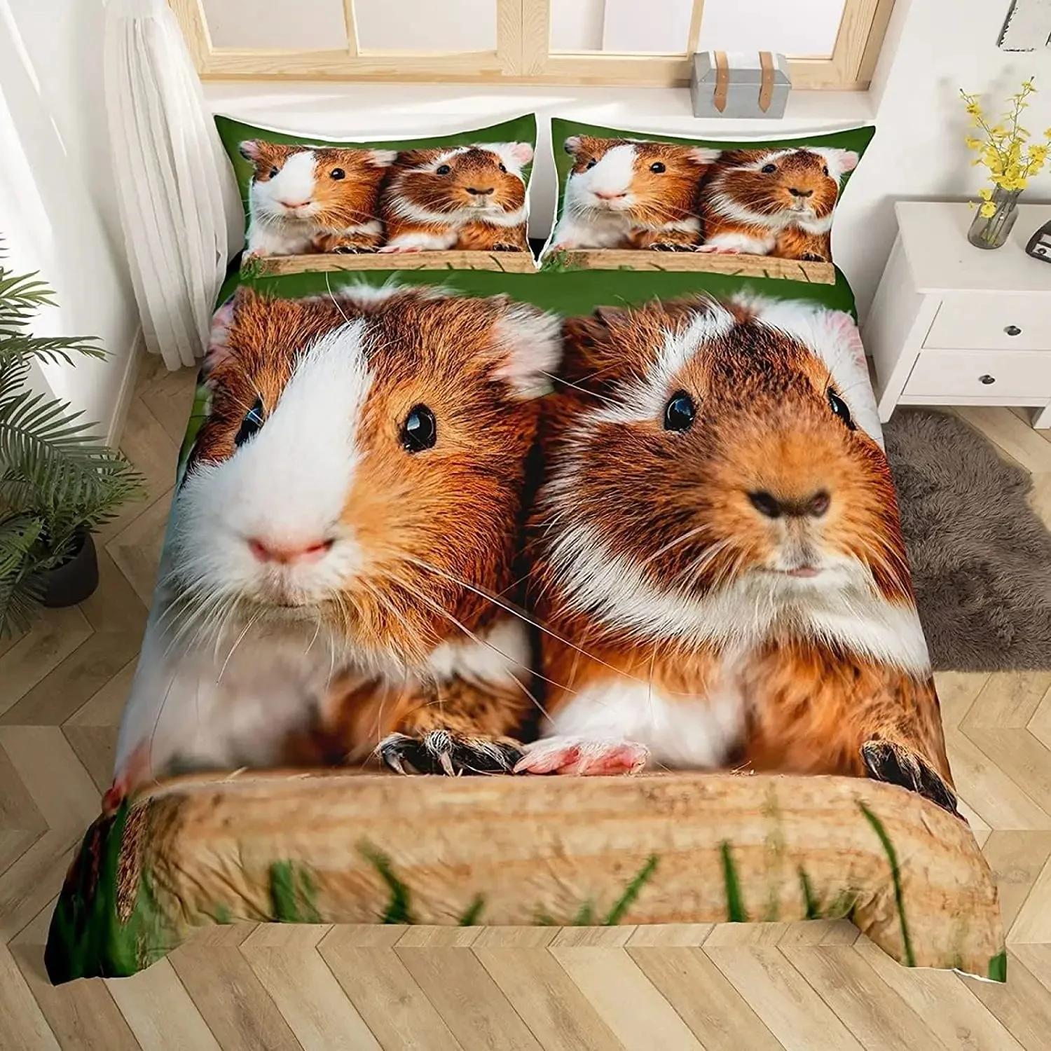 Guinea Pig Duvet Cover Set Cute Kawaii Wild Animal King Queen Size for Kids Boys Girls Polyester Comforter Cover with Pillowcase 70x133cm
Guinea Pig Duvet Cover Set Cute Kawaii Wild Animal King Queen Size for Kids Boys Girls Polyester Comforter Cover with Pillowcase 70x133cm