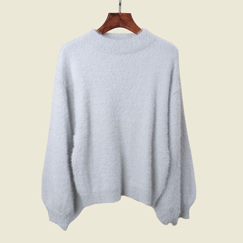 Trade Order Autumn and Winter Western Style Mink-like Wool Knitted Sweater Sweater Design Sense Lantern Sleeve Soft Glutinous Furry Women s Top Light gray S
Trade Order Autumn and Winter Western Style Mink-like Wool Knitted Sweater Sweater Design Sense Lantern Sleeve Soft Glutinous Furry Women s Top Light gray S