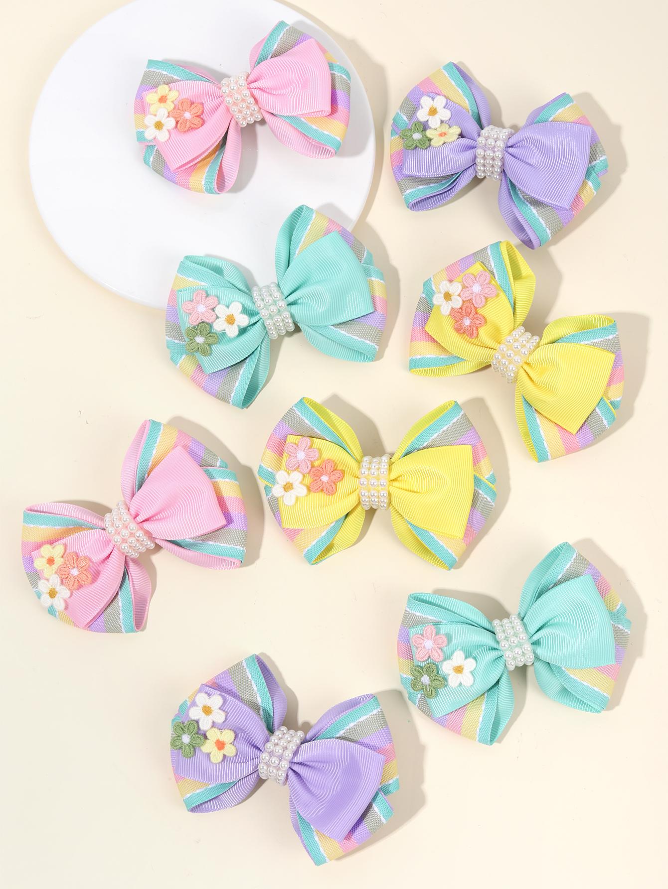 2pcs Cute Rainbow Pearl Little Flower Hair Clips for Girls , Alligator Clips with Thread Woven Ribbon Hair Accessories Headwear
2pcs Cute Rainbow Pearl Little Flower Hair Clips for Girls , Alligator Clips with Thread Woven Ribbon Hair Accessories Headwear