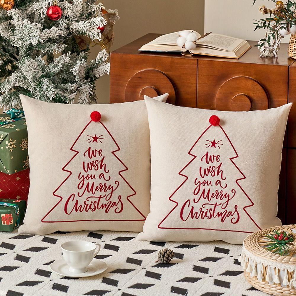 Embroidery Christmas Pillowcase Square Cushion Cover Home Decor Throw Pillowcover Sofa/Bed
Embroidery Christmas Pillowcase Square Cushion Cover Home Decor Throw Pillowcover Sofa/Bed