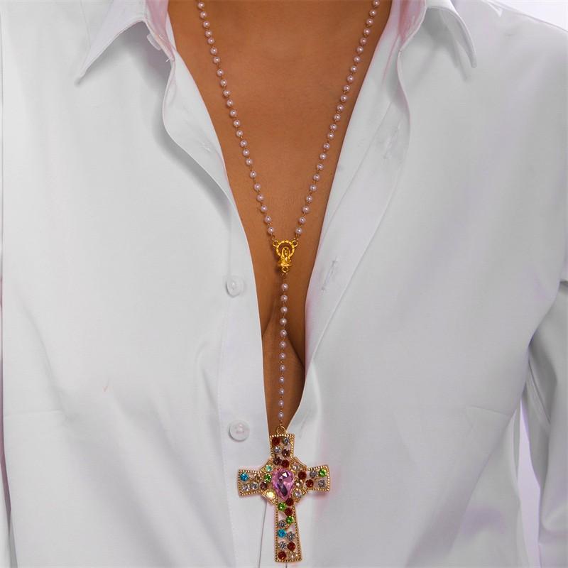 Vintage Water Drop Zircon Cross Pendant Necklace For Women Luxury Crystal Pink Red Rhinestone Long Tassel Choker Party Jewelry
Vintage Water Drop Zircon Cross Pendant Necklace For Women Luxury Crystal Pink Red Rhinestone Long Tassel Choker Party Jewelry