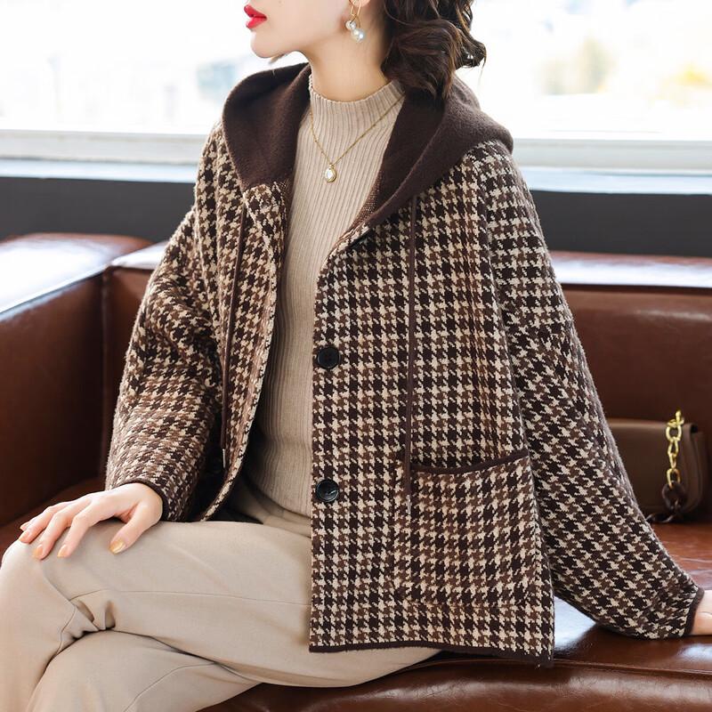 Baolianduo Mom s Spring Plaid Hooded Knit Cardigan XL
Baolianduo Mom s Spring Plaid Hooded Knit Cardigan XL