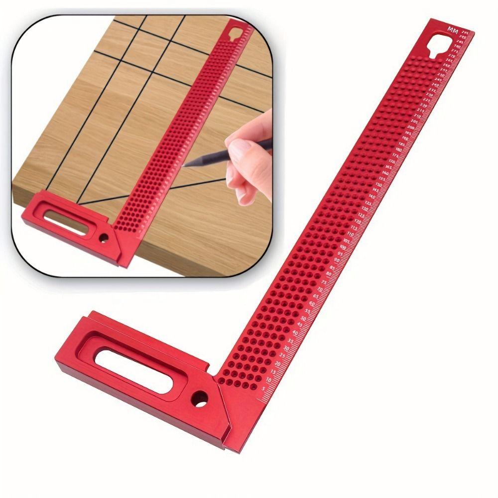 Precision L-Type Holes Ruler 45/90 Degrees Corner Positioning Ruler Carpenter червоний
Precision L-Type Holes Ruler 45/90 Degrees Corner Positioning Ruler Carpenter червоний