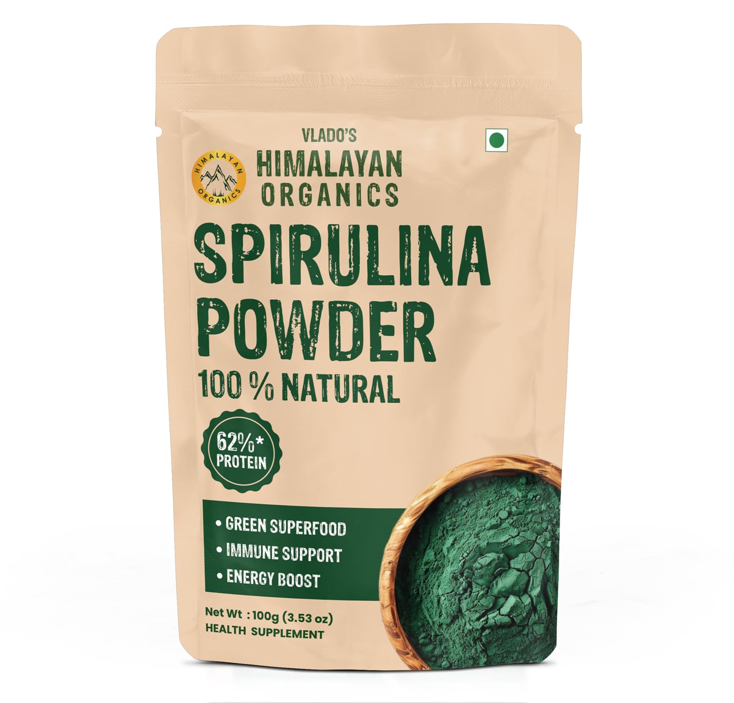 Vlado s Himalayan Organics Spirulina Powder 100g | Natural Superfood Rich in Protein, Vitamins & Minerals for Men & Women
Vlado s Himalayan Organics Spirulina Powder 100g | Natural Superfood Rich in Protein, Vitamins & Minerals for Men & Women