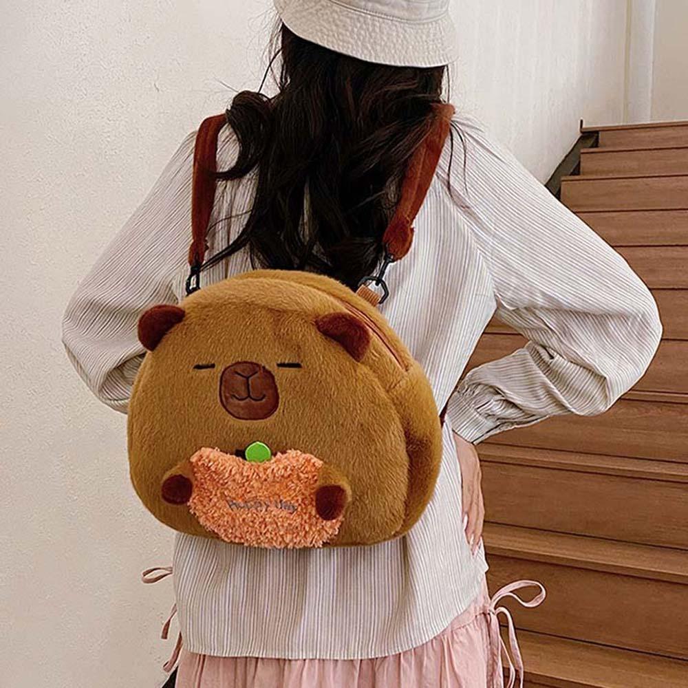 Large Capacity Capybara Shoulder Bag Cute Cartoon Doll Backpack Plush Capybara Daypack Friends Style 1
Large Capacity Capybara Shoulder Bag Cute Cartoon Doll Backpack Plush Capybara Daypack Friends Style 1