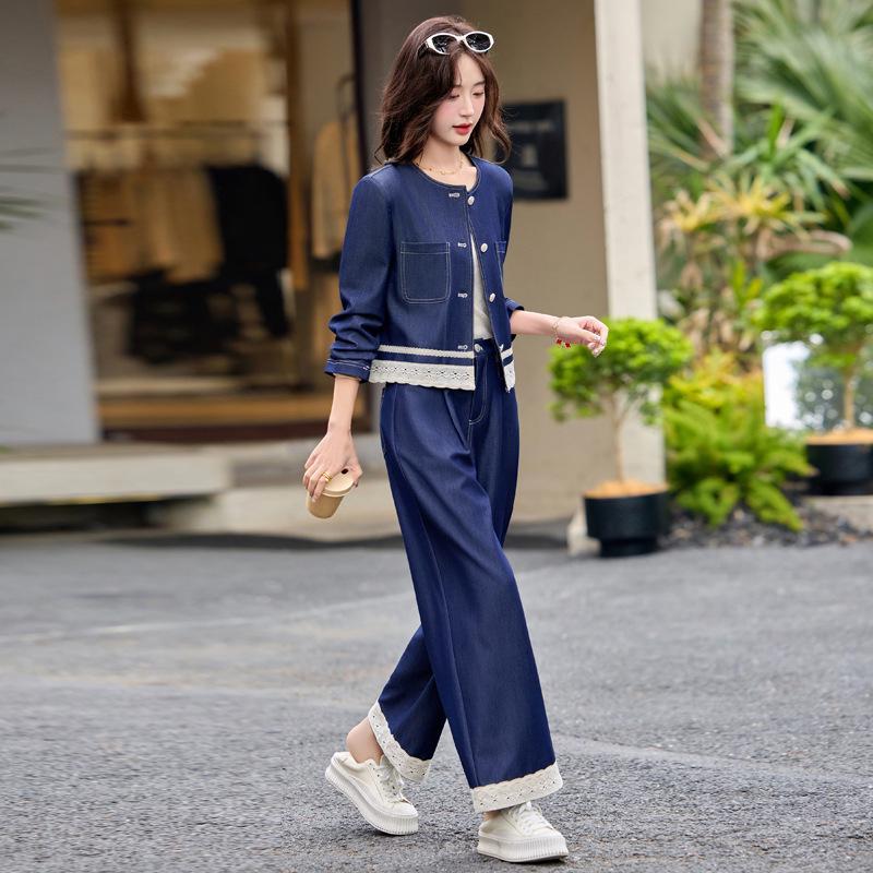 Spring-Summer 2025 Women s Anti-Aging Denim Lace Patchwork Jacket & Pants Set M (90-110 jin)
Spring-Summer 2025 Women s Anti-Aging Denim Lace Patchwork Jacket & Pants Set M (90-110 jin)