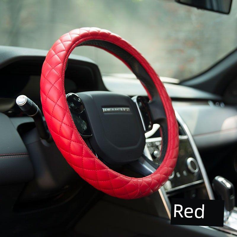 Leather Car Steering Wheel Cover Men and Women All Year Round Neutral Fashion Non Slip Purple White Special Red Car Handle Cover Red
Leather Car Steering Wheel Cover Men and Women All Year Round Neutral Fashion Non Slip Purple White Special Red Car Handle Cover Red