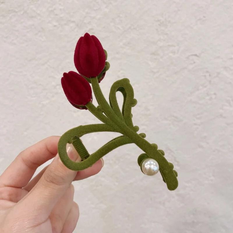 Большая французская ретро заколка для волос Тюльпан из бархата, женская модная жемчужная заколка для волос, заколка для волос на затылок, заколка акула
Большая французская ретро заколка для волос Тюльпан из бархата, женская модная жемчужная заколка для волос, заколка для волос на затылок, заколка акула