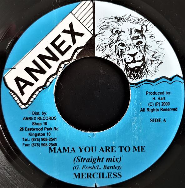 7inch Record MERCILESS - Mama You Are To Me NONE Annex 2000 Jamaica Reggae, Ska & Dub Used
7inch Record MERCILESS - Mama You Are To Me NONE Annex 2000 Jamaica Reggae, Ska & Dub Used
