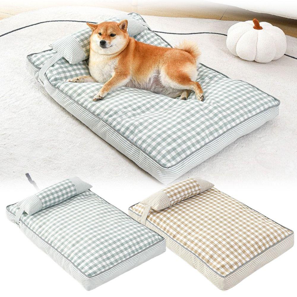 with Pillow Pet Cat Bed Checked Pattern Puppy Mattress New Dog Sleeping Cushion for Indoor Use хакі
with Pillow Pet Cat Bed Checked Pattern Puppy Mattress New Dog Sleeping Cushion for Indoor Use хакі