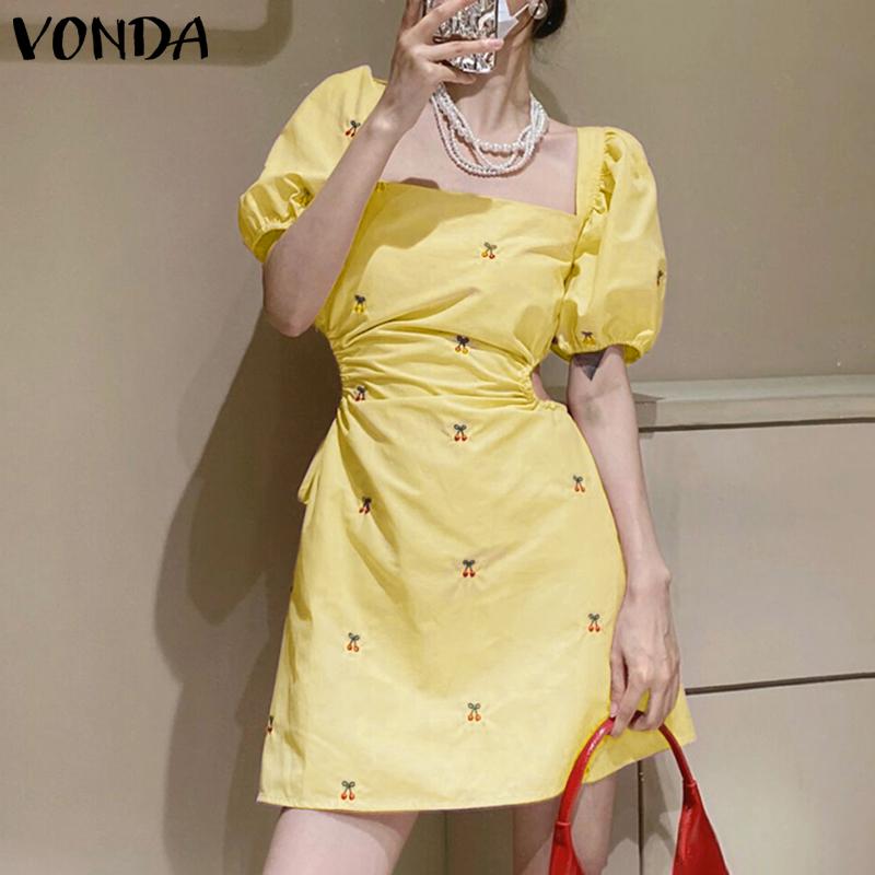 VONDA Женское летнее повседневное мини-платье с квадратным воротником, рукавами-фонариками и цветочным принтом, тонкой талией и открытой спиной 2XL жёлтый
VONDA Женское летнее повседневное мини-платье с квадратным воротником, рукавами-фонариками и цветочным принтом, тонкой талией и открытой спиной 2XL жёлтый