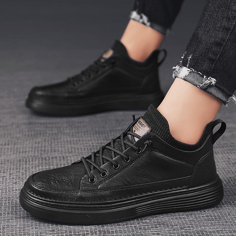 Мужские модные черные водонепроницаемые кожаные полуботинки для скейтбординга - Нескользящие, универсальные, увеличивающие рост, спортивная повседневная обувь 41 чёрный
Мужские модные черные водонепроницаемые кожаные полуботинки для скейтбординга - Нескользящие, универсальные, увеличивающие рост, спортивная повседневная обувь 41 чёрный